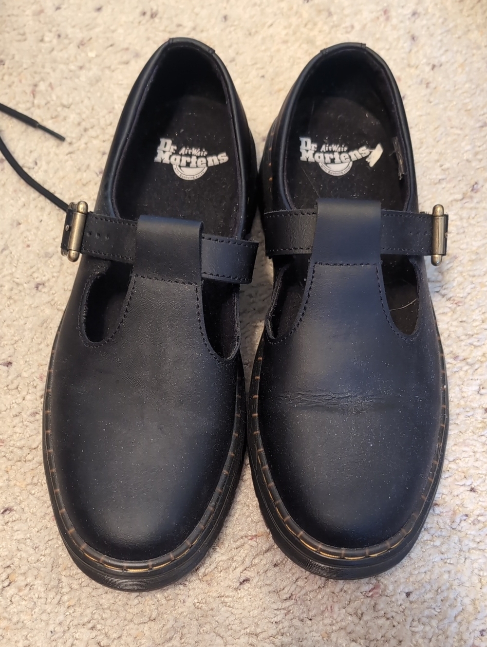Dr. Martens Vegan Black T-Bar Mary Jane Shoes